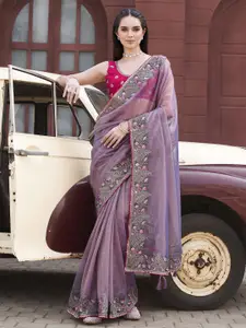 Tikhi Imli Embroidered Net Saree