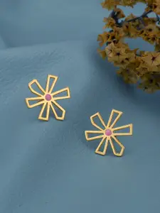 DressBerry 18kt Gold Plated with Enamel Floral Stud Earring