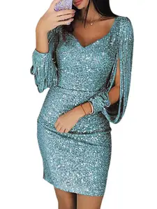 StyleCast Sky Blue Embellished Party Mini Dress