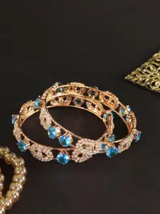 LAVAZZA Set Of 2 AD Studded Kada Bangles