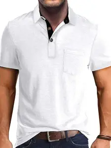 StyleCast x Revolte Men Solid Polo Collar T-shirt