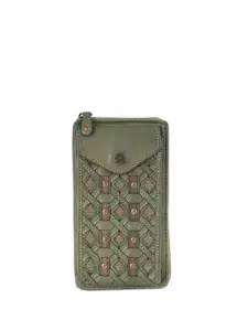 KOMPANERO Women Leather Zip Wallet