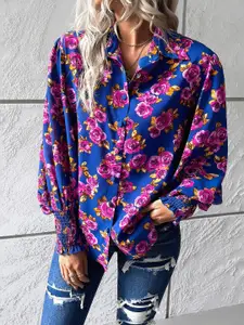 StyleCast Women Spread Collar Floral Printed Casual Shirt