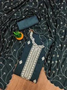 Panzora Floral Embroidered Sequinned Unstitched Dress Material