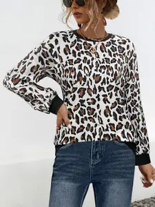 StyleCast x Revolte Women Abstract Printed Round Neck Sweatshirt