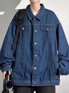 StyleCast x Revolte Men Solid Spread Collar Outdoor Tailored Jacket