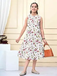 DMP FASHION Girl's Floral Print Midi Dresses