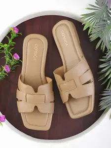 CORSICA Women Textured Open Toe Flats