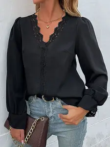 StyleCast Women Solid V-Neck Top