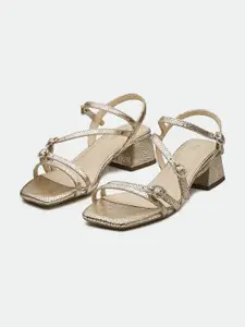 Oroh Women Leather Open Toe Block Heels Sandals