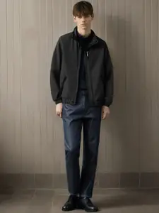 StyleCast x Revolte Men Mock Collar Solid Casual Tailored Jacket