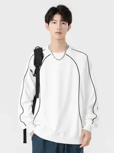 StyleCast x Revolte Men Solid Round Neck Pullover Sweatshirt