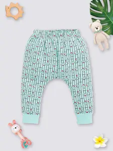 YK X Tinyo Infant Boys Mid-Rise Printed with Stripes Cotton Joggers