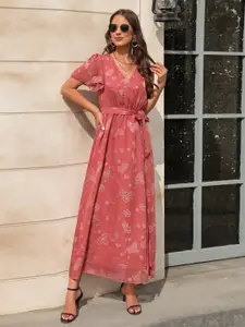 StyleCast Floral Printed V-Neck  Maxi Dress