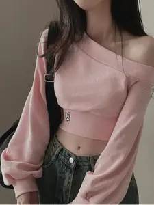 StyleCast One Shoulder Crop Top