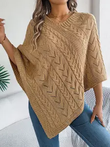 StyleCast x Revolte Women Self Design Poncho