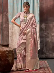 Saree mall Ethnic Motifs Woven Design Zari Banarasi Sarees