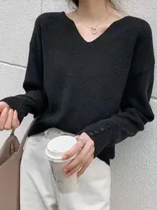 StyleCast Women Long Sleeves V-Neck Pullover Sweater