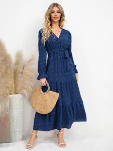 StyleCast Navy Blue V-Neck Maxi Dress