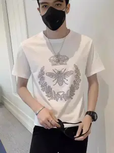 StyleCast Men Graphic Printed Round Neck Pure Cotton T-shirt