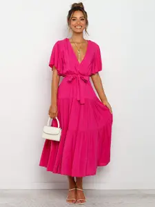 StyleCast Pink Fit & Flare Midi Dress