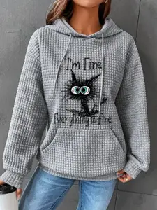 StyleCast Women Printed Hooded Sweatshirt