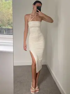 StyleCast x Revolte Women Halter neck Bodycon Maxi Dress