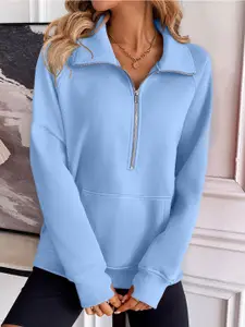 StyleCast x Revolte Women Solid Shirt Collar Pullover Sweatshirt