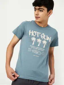 max Boys Graphic Printed Round Neck Cotton T-shirt