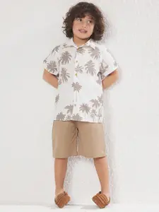 Trendyol Boys Tropical Printed Short Sleeves Shirt With Shorts