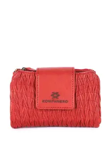 KOMPANERO Women Geometric Leather Three Fold Wallet
