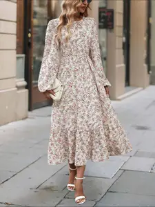 StyleCast x Revolte Floral Puff Sleeves Maxi Dress