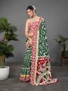 Anouk Floral Printed Pure Cotton Bagru Saree