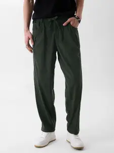 Snitch Dark Green Mid-Rise Relaxed Fit Cargo Trousers
