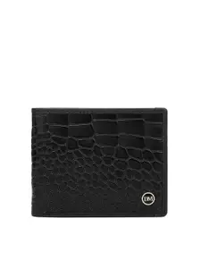 Da Milano Men Textured Leather Two Fold Wallet