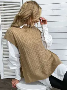 StyleCast Women Cable Knits Longline Pullover Sweater Vest