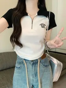 StyleCast Women Casual Colourblocked Shirt Collar Top