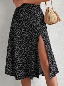 StyleCast Printed  Flared Midi Skirt