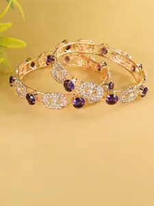LAVAZZA Set Of 2 AD Studded Kada Bangles