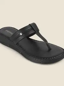 Metro Women Leather T-Strap Flats