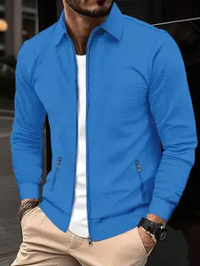 StyleCast x Revolte Men Blue Solid Casual Bomber Jacket