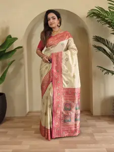 Anouk women  Woven Design Silk Blend Handloom Saree