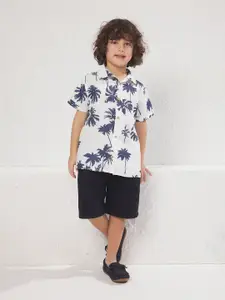 Trendyol Boys Tropical Printed Short Sleeves Shirt With Shorts