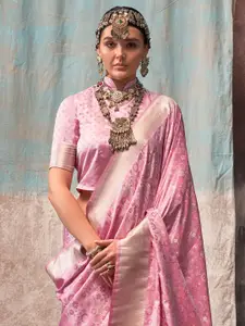Saree mall Ethnic Motifs Woven Design Zari Satin Banarasi Sarees