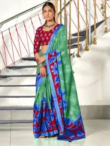 Anouk Floral Printed Pure Cotton Block Print Saree