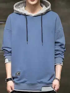 StyleCast x Revolte Men Colourblocked Long Sleeves Hooded Sweatshirt