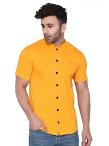 BEYOU FASHION Cotton Mandarin Collar Casual Shirt