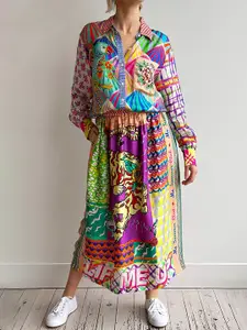 StyleCast x Revolte Women Spread Collar Vertical Striped Casual Shirt