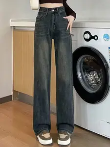 StyleCast Women Straight Fit High-Rise Light Fade Jeans