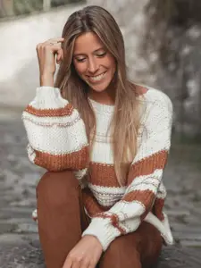StyleCast Women Striped Pullover Sweaters